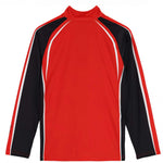 Spyder Boys Downhill Zip Turtle Neck 2023 - Red boys' turtle neck with zip and Spyder logo on chest, featuring a red and black color scheme.