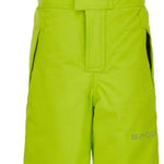 Spyder Boys Expedition Pant 2022 - A neon green snow pant with a black zipper and belt loops on the waistband.