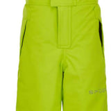 Spyder Boys Expedition Pant 2022 - A neon green snow pant with a black zipper and belt loops on the waistband.