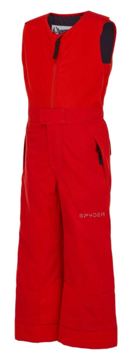 Spyder Boys Expedition Pant 2022 - Red snow pants with black accents on the side pockets and belt loops.