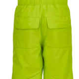 Spyder Boys Expedition Pant 2022 - Lime green snow pants with a quilted pattern and two zippered pockets on the back.