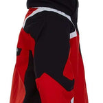 Spyder Boys Leader Insulated Jacket 2022 - Black jacket with red and white accents, featuring a hood and zippered pockets.