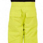 Spyder Boys Mini Expedition Pant 2023 - Black snow pants with yellow accents and a small embroidered logo on the left leg.