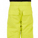 Spyder Boys Mini Expedition Pant 2023 - Black snow pants with yellow accents and a small embroidered logo on the left leg.