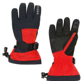 Spyder Boys Overweb Glove 2022 - A pair of black gloves with a webbed pattern on the back and fingers, featuring a strap closure at the wrist.