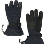 Spyder Boys Overweb Glove 2022 - A black glove with white stitching and a webbed pattern on the back of the hand.