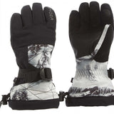 Spyder Boys Overweb Glove 2023 - A black glove with a white web pattern on the back of the hand and fingers.