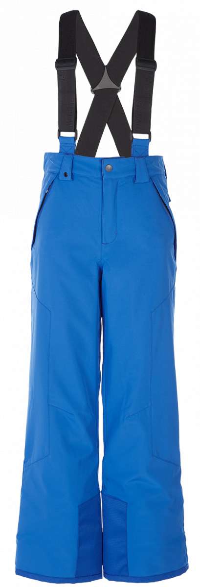 Spyder Boys Power Insulated Pant 2023 - Black snow pants with a subtle white stripe down the side, featuring silver hardware and a straight leg cut.