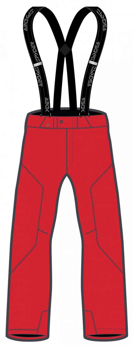 Spyder Boys Power Insulated Pant 2023 - Black insulated ski pants with white Spyder logo on left leg.