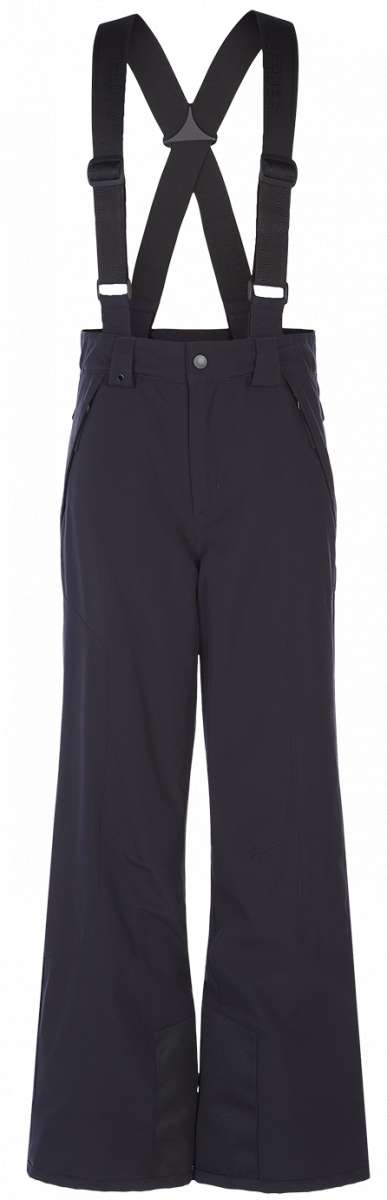 Spyder Boys Power Insulated Pant 2023 - Black snow pants with a subtle white stripe down the side of each leg.