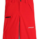 Spyder Boys Propulsion Insulated Pant 2024 - Red snow pants with black trim and adjustable straps on the back.