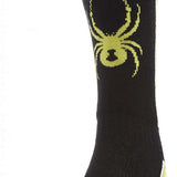 Spyder Boys Sweep Sock 2023 - Black socks with a yellow spider logo on the ankle.