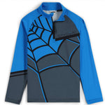 Spyder Boys Web 1/4 Zip Turtle Neck 2023 - A blue and black turtle neck with a spider web design on the front.