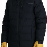 Spyder Bromont Insulated Jacket 2024 - Black jacket with black zipper and Spyder logo on left chest.