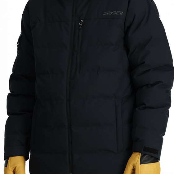 Spyder Bromont Insulated Jacket 2024 - Black jacket with black zipper and Spyder logo on left chest.