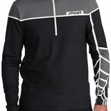 Spyder Capitol 1/4 Zip Turtle Neck 2024 - Black jacket with white trim and a zipper down the front.