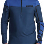 Spyder Capitol 1/4 Zip Turtle Neck 2024 - A blue and black quarter-zip pullover with a turtle neck collar.