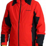 Spyder Contrac Insulated Jacket 2024 - A red jacket with black accents and a black zipper.