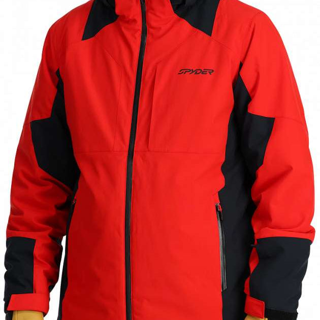 Spyder Contrac Insulated Jacket 2024 - A red jacket with black accents and a black zipper.
