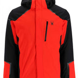 Spyder Copper Insulated Jacket 2023 - A copper-colored jacket with a black zipper and Spyder logo on the left chest.