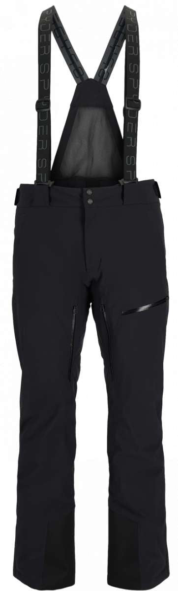 Spyder Dare GORE-TEX Tailored Pant 2023 - Black ski pants with a subtle pattern of thin white lines on the side and back panels.