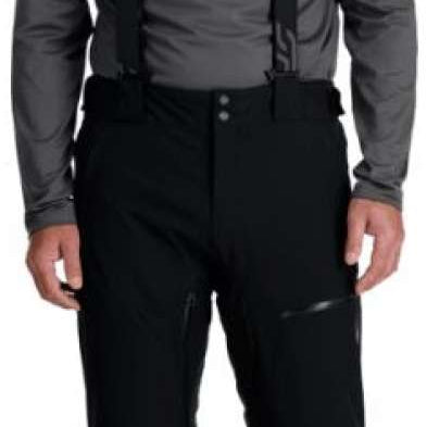 Spyder Dare Insulated Pant 2024 - Black pants with a subtle pattern of thin white lines on the side seams and black hardware.