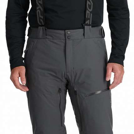 Spyder Dare Insulated Pant 2024 - Black snow pants with a subtle pattern of thin white lines on the side seams.