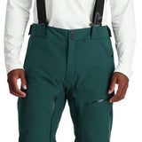 Spyder Dare Insulated Pant 2024 - Dark green snow pants with black hardware and a zippered pocket on the right thigh.