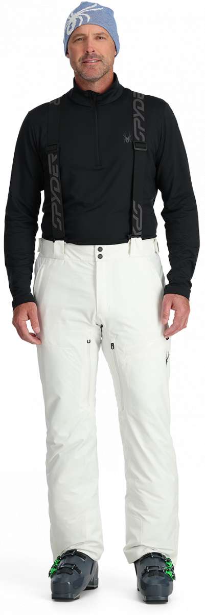 Spyder Dare Insulated Pant 2024 - Black ski pants with a subtle white logo on the left thigh and black zippers at the ankles.