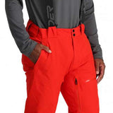 Spyder Dare Insulated Pant 2024 - Black ski pants with a subtle white logo on the left thigh and black zippers.