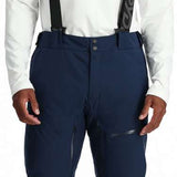 Spyder Dare Insulated Pant 2024 - Black snow pants with a subtle pattern of thin white lines on the side seams and black hardware.