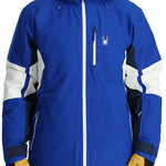 Spyder Epiphany Insulated Jacket - A royal blue jacket with a white zipper and black drawstring on hood.