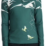 Spyder Ladies Figure 8 Half Zip Turtle Neck - A dark green half-zip turtle neck with a figure eight logo on the chest and white accents.