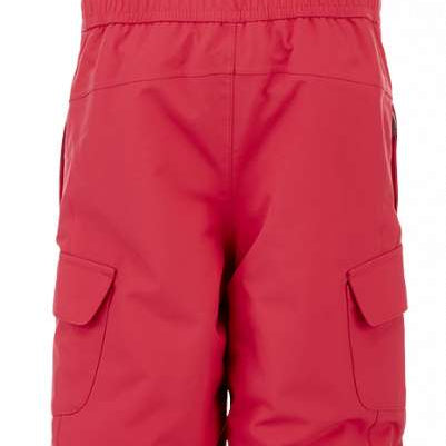 Spyder Girls Bitsy Sparkle Pant 2023 - A pink snowsuit with sparkly silver glitter accents on the left leg.