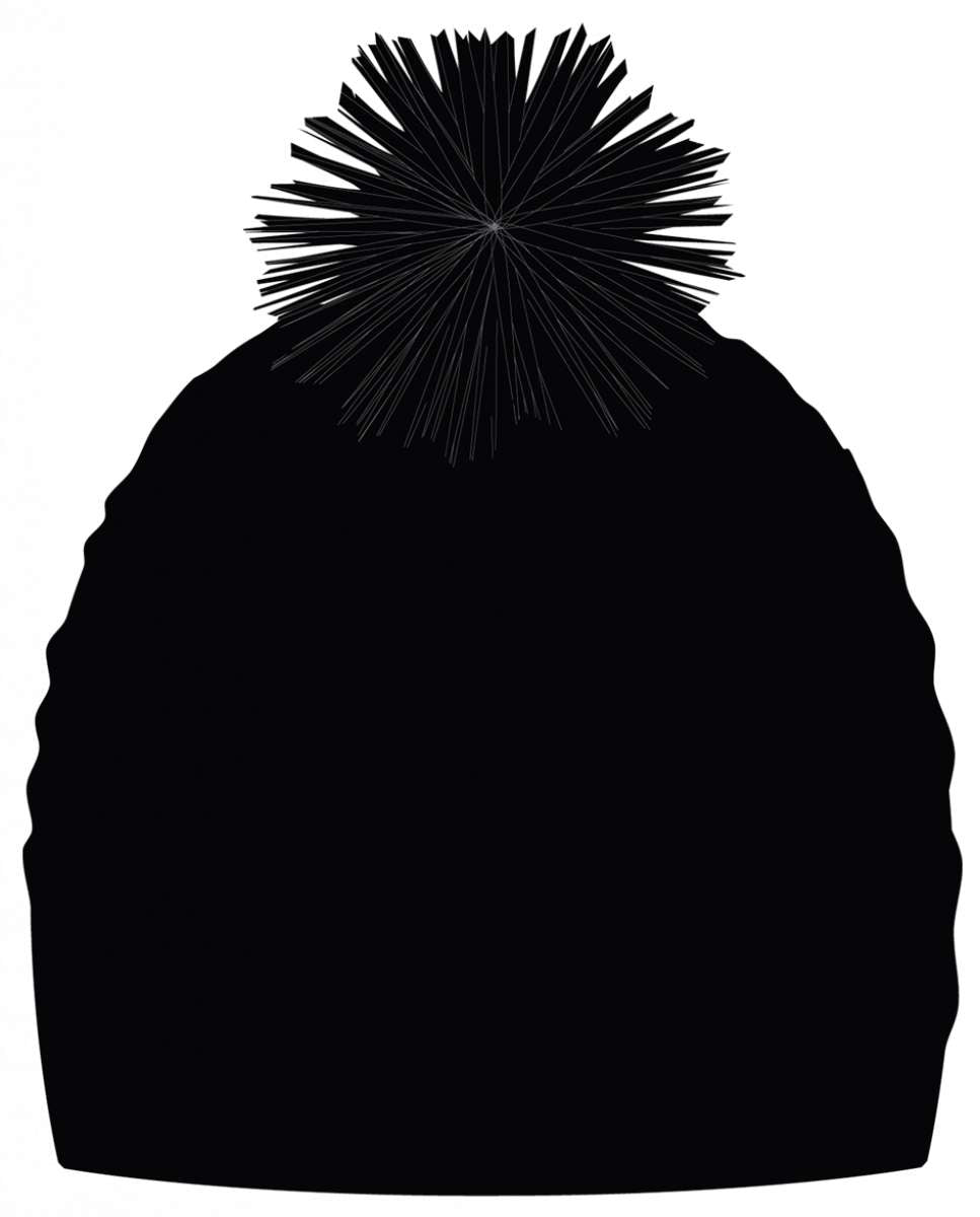 Spyder Girls Brrr Berry Beanie 2023 - A black beanie with a large, fuzzy pom-pom on top.