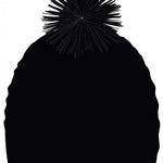 Spyder Girls Brrr Berry Beanie 2023 - A black beanie with a large, fuzzy pom-pom on top.