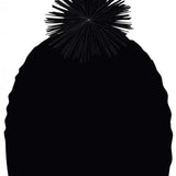 Spyder Girls Brrr Berry Beanie 2023 - A black beanie with a large, fuzzy pom-pom on top.