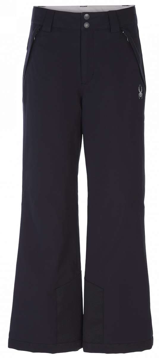 Spyder Girls Revel Insulated Pant 2023 - Black ski pants with a white logo on the left leg.