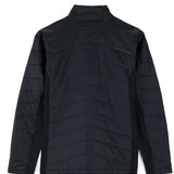 Spyder Glissade Hybrid Jacket 2023 - A black jacket with a high collar and diagonal quilted pattern on the back.