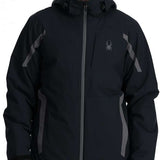 Spyder Guardian Insulated Jacket 2024 - A black jacket with a hood and reflective detailing on the shoulders.