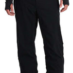 Spyder Hone GORE-TEX Shell Pant 2024 - Black pants with a subtle pattern of thin white lines on the left leg, and black hardware.
