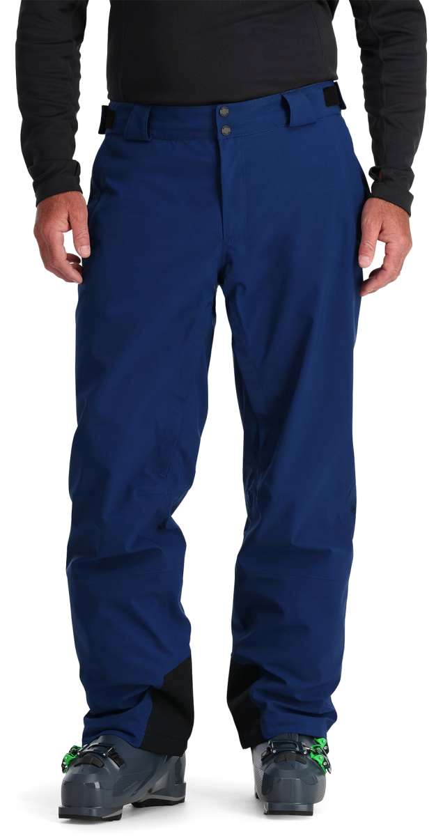 Spyder Hone GORE-TEX Shell Pant 2024 - Black pants with a subtle pattern of thin white lines on the upper thigh area.