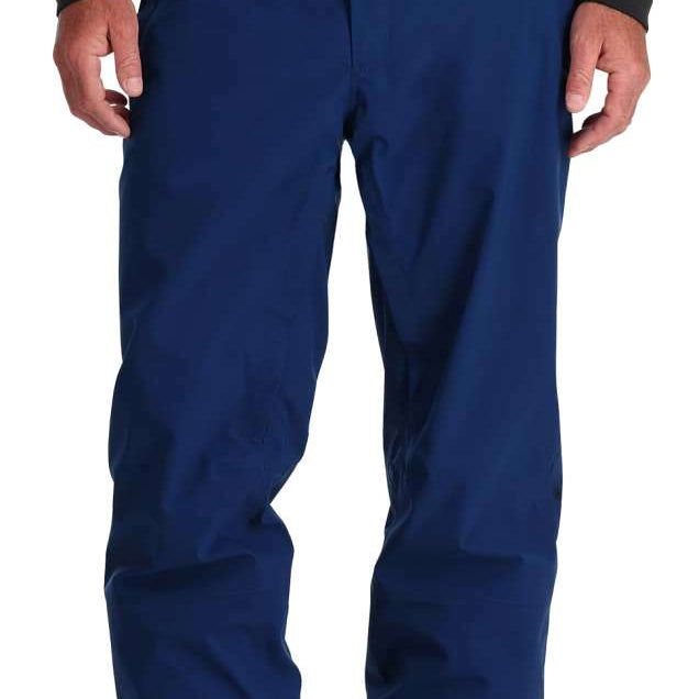 Spyder Hone GORE-TEX Shell Pant 2024 - Black pants with a subtle pattern of thin white lines on the upper thigh area.