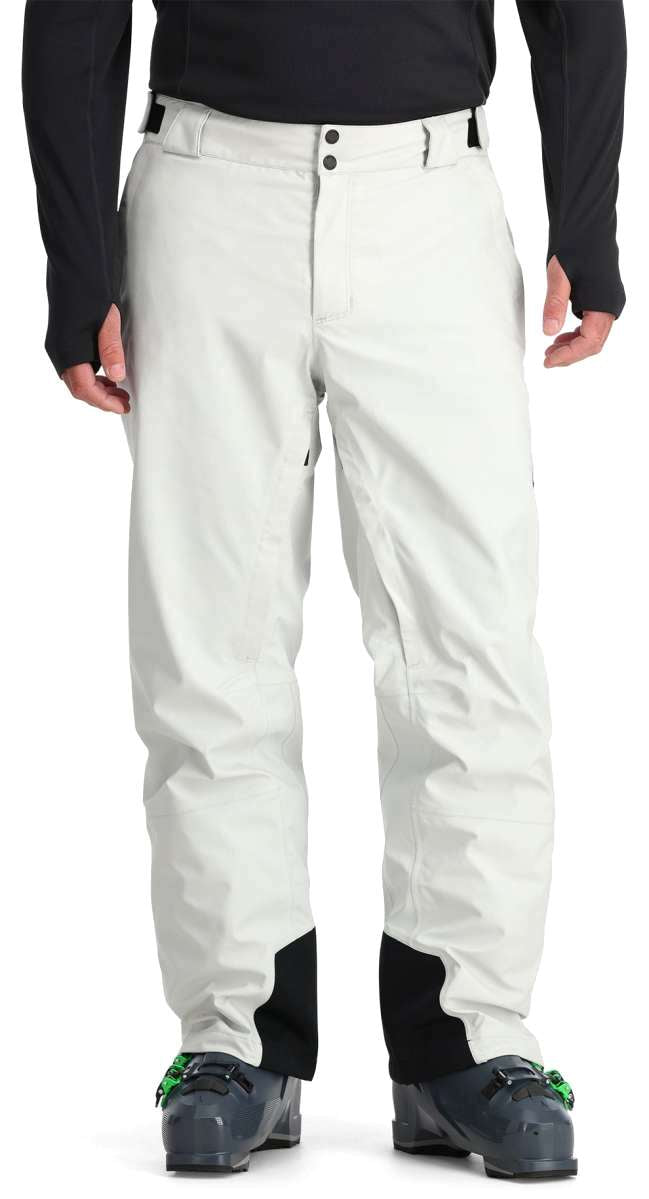 Spyder Hone GORE-TEX Shell Pant 2024 - Black pants with a subtle pattern of thin, diagonal stripes on the upper thigh area.
