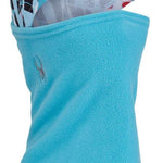 Spyder Kids Guide Balaclava 2022 - A blue balaclava with a white, black, and red abstract pattern on top.