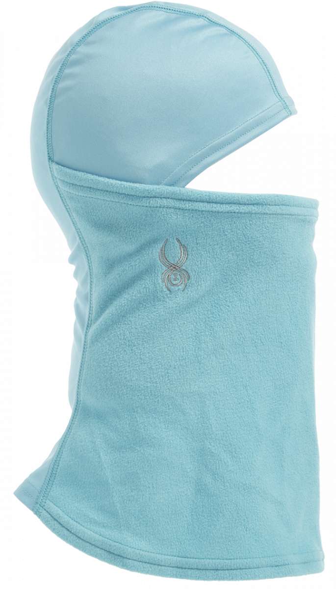 Spyder Kids Guide Balaclava 2023 - A light blue balaclava with a small embroidered logo on the front.