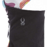 Spyder Kids Guide Balaclava 2023 - A black balaclava with a colorful abstract pattern on the hood.