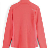 Spyder Ladies Bandita Full-Zip Fleece Jacket 2023 - A coral-colored fleece jacket with a zippered front and two side pockets.