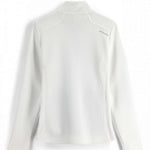 Spyder Ladies Bandita Full-Zip Fleece Jacket 2023 - A white fleece jacket with a zippered front and two side pockets, featuring a subtle logo on the left chest.