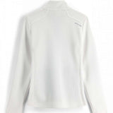 Spyder Ladies Bandita Full-Zip Fleece Jacket 2023 - A white fleece jacket with a zippered front and two side pockets, featuring a subtle logo on the left chest.